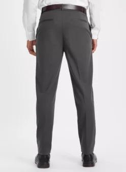 Navy Straight Leg Trousers With Belt 38R