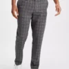 Grey Straight Leg Trousers With Belt 40S -The Sleek Ward Sales tuc143746432 Grey R Z001A