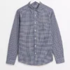 Blue Micro Check Slim Fit Oxford Shirt S