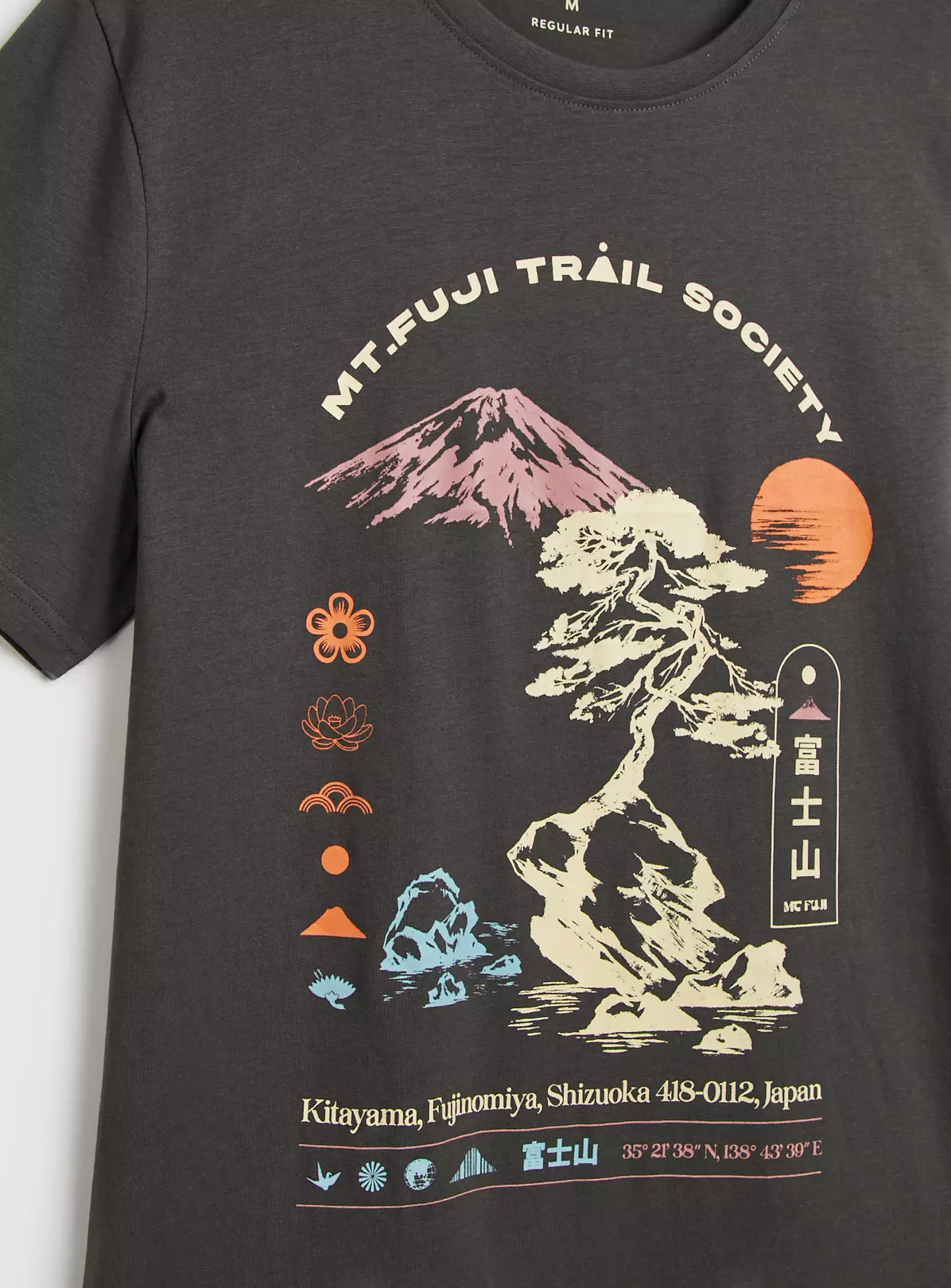 Charcoal Grey Mount Fuji T-Shirt XL 5 Charcoal Grey Mount Fuji T-Shirt XL - Image 3