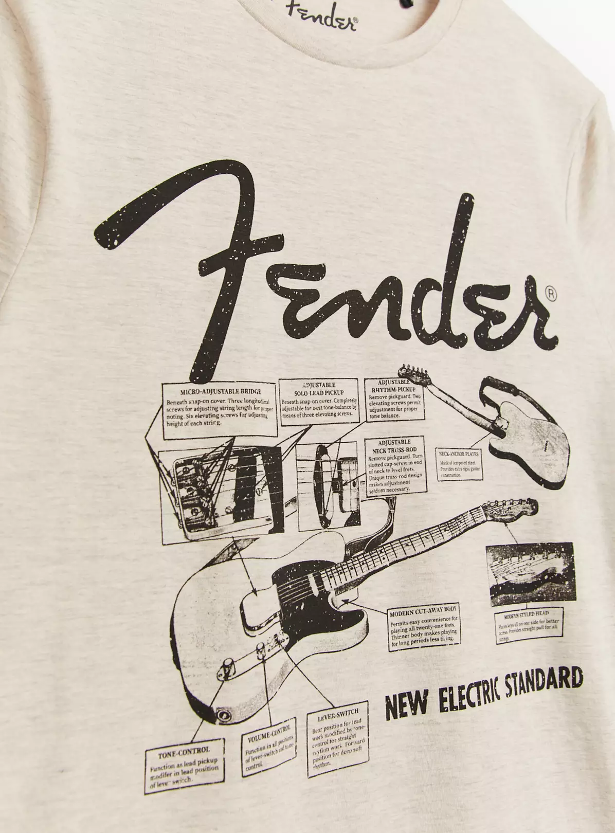 Fender Grey Marl Guitar Graphic T-Shirt XL 7 Fender Grey Marl Guitar Graphic T-Shirt XL - Image 5