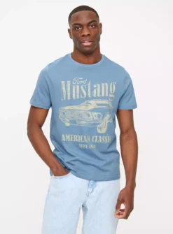 Ford Blue Mustang Graphic T-Shirt XXXL -The Sleek Ward Sales tuc143833026 Blue R Z002A
