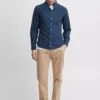 CASUAL FRIDAY Navy Cotton Long Sleeve Shirt S -The Sleek Ward Sales tuc143952471 Navy R Z003A 1