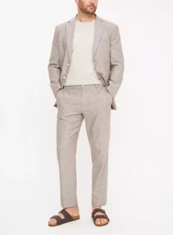 Stone Marl Linen Blend Trousers 42R 5 Stone Marl Linen Blend Trousers 42R -The Sleek Ward Sales tuc143967737 Stone R Z001A 1