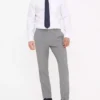 Grey Textured Regular Fit Trousers 42R -The Sleek Ward Sales tuc143968449 Grey R Z001A
