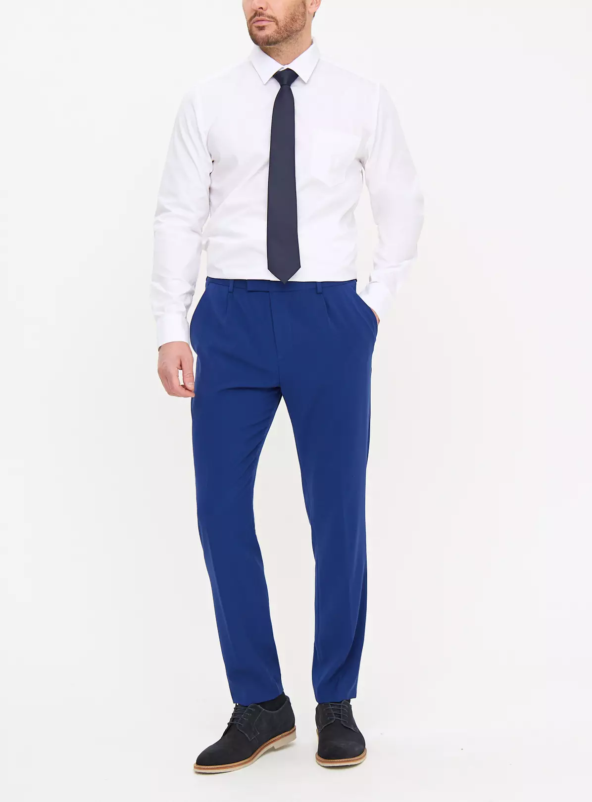 Blue Regular Fit Formal Trousers42R 3 Blue Regular Fit Formal Trousers42R