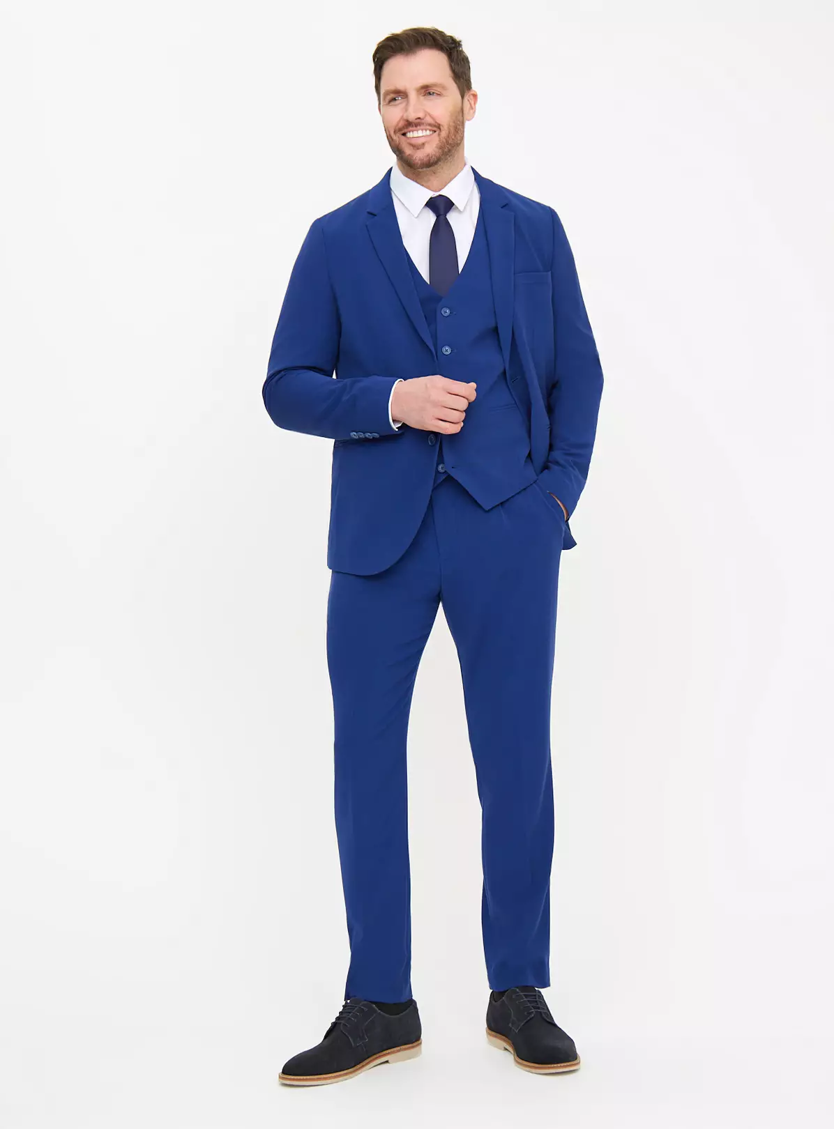 Blue Regular Fit Formal Trousers42R 4 Blue Regular Fit Formal Trousers42R - Image 2