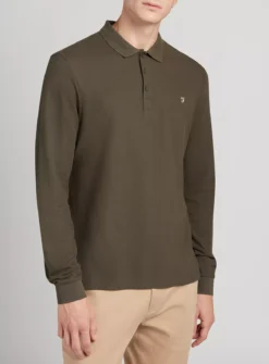 FARAH Newcastle Long Sleeve Polo XXL