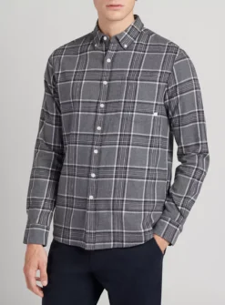 FARAH Boyle Check Shirt Grey XL
