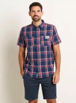 BRAKEBURN Navy Check Short Sleeve Shirt XXL 10 BRAKEBURN Navy Check Short Sleeve Shirt XXL -The Sleek Ward Sales tuc144059546 Navy R Z001A