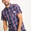 BRAKEBURN Navy Check Short Sleeve Shirt S -The Sleek Ward Sales tuc144059546 Navy R Z005A 1