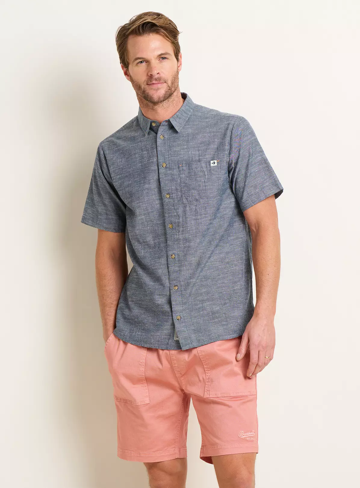 BRAKEBURN Slub Short Sleeve Shirt S 6 BRAKEBURN Slub Short Sleeve Shirt S - Image 4