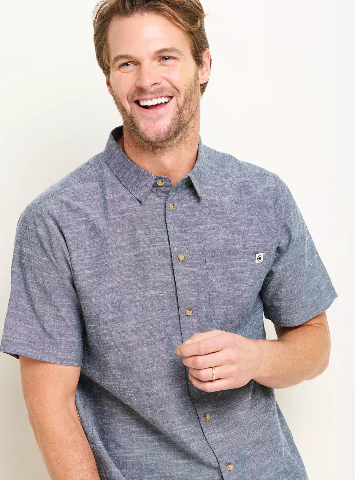 BRAKEBURN Slub Short Sleeve Shirt S 4 BRAKEBURN Slub Short Sleeve Shirt S - Image 2