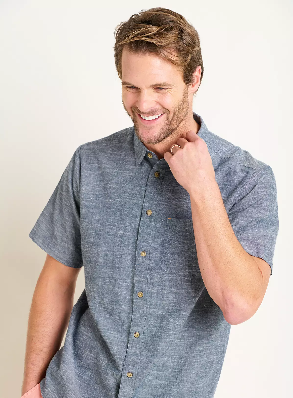 BRAKEBURN Slub Short Sleeve Shirt S 7 BRAKEBURN Slub Short Sleeve Shirt S - Image 5