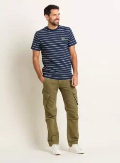 BRAKEBURN Navy Stripe Tee XL