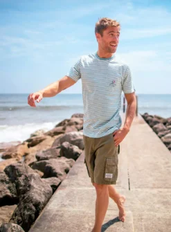 BRAKEBURN Blue Stripe Pocket Tee XXL