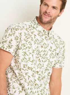 BRAKEBURN Bamboo Leaf Shirt XL -The Sleek Ward Sales tuc144100131 Cream R Z003A