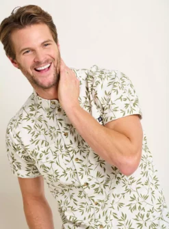 BRAKEBURN Bamboo Leaf Shirt XL -The Sleek Ward Sales tuc144100131 Cream R Z005A