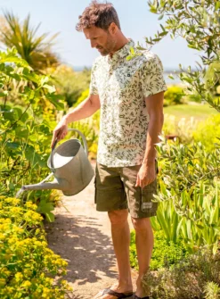 BRAKEBURN Bamboo Leaf Shirt XL -The Sleek Ward Sales tuc144100131 Cream R Z006A