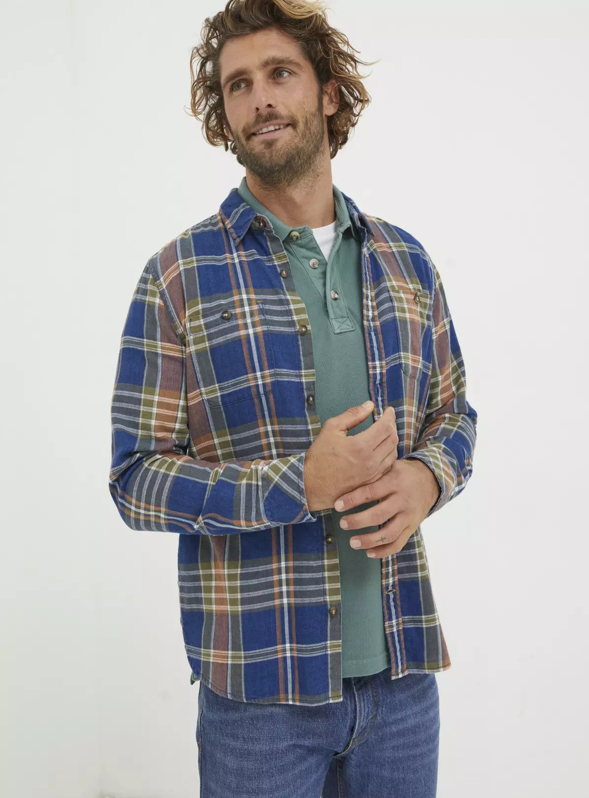 FATFACE Waddon Indigo Check Shirt XXXXL 7 FATFACE Waddon Indigo Check Shirt XXXXL - Image 5