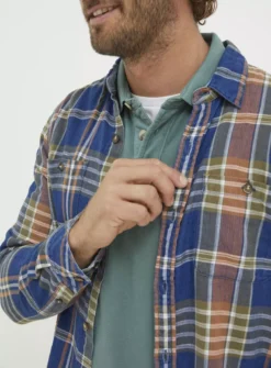 FATFACE Waddon Indigo Check Shirt XXXXL