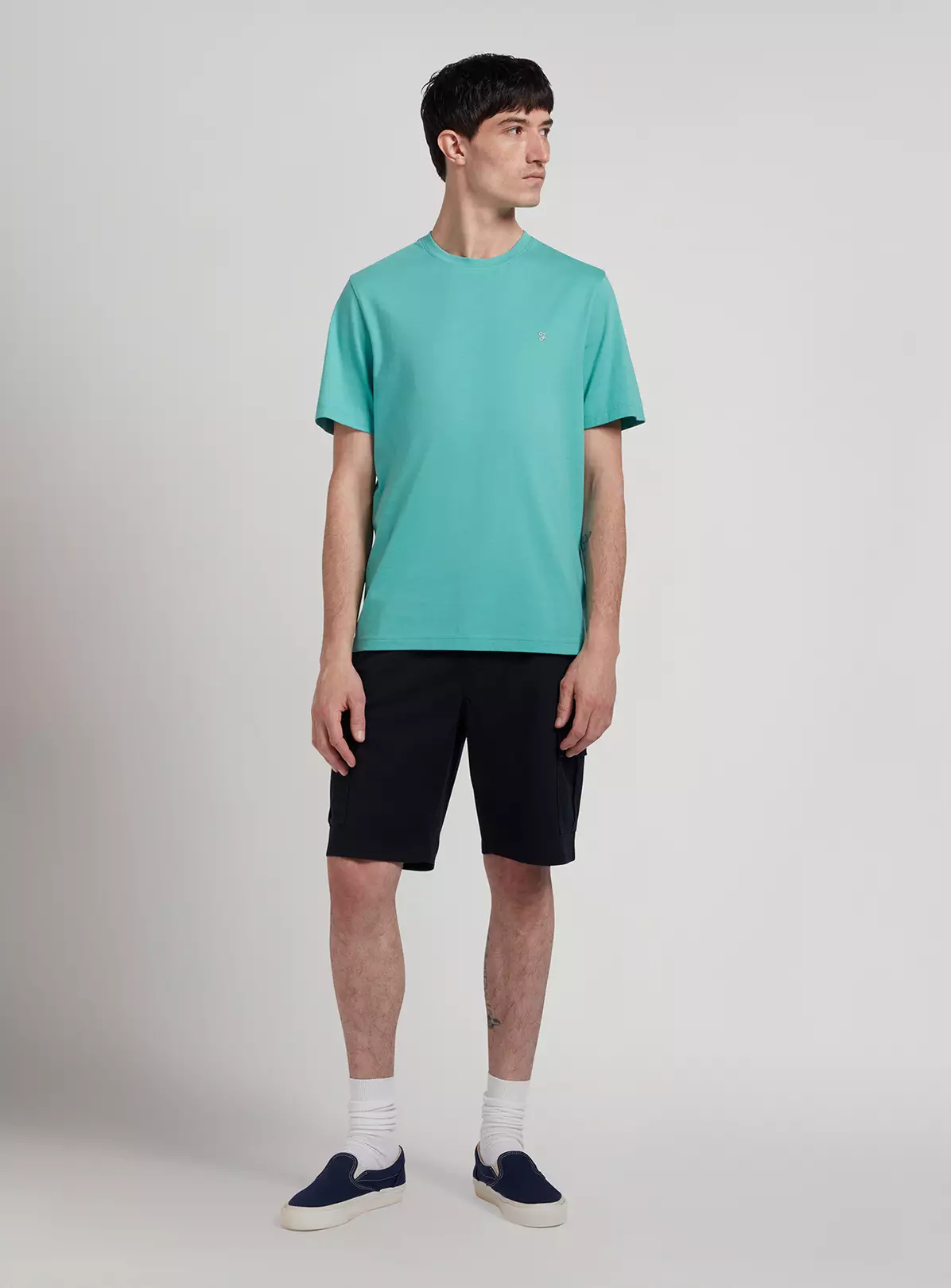 FARAH Eddie Short Sleeve Basic Tee Lake Green L 3 FARAH Eddie Short Sleeve Basic Tee Lake Green L