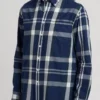 FARAH Cedella Long Sleeve Checked Shirt XL -The Sleek Ward Sales tuc144207051 Dark20Blue R Z003A