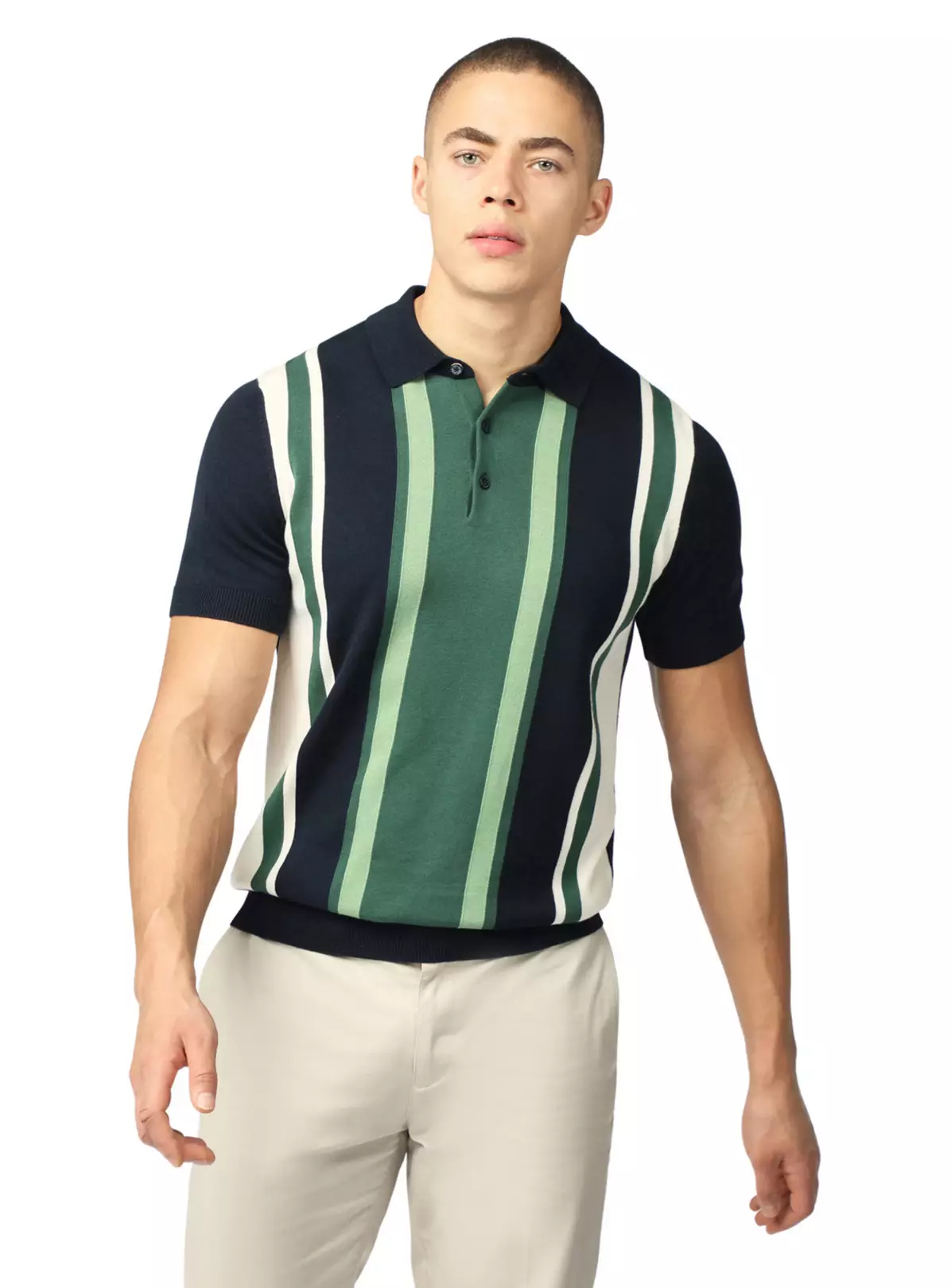 BEN SHERMAN Vertical Stripe Polo XL 3 BEN SHERMAN Vertical Stripe Polo XL