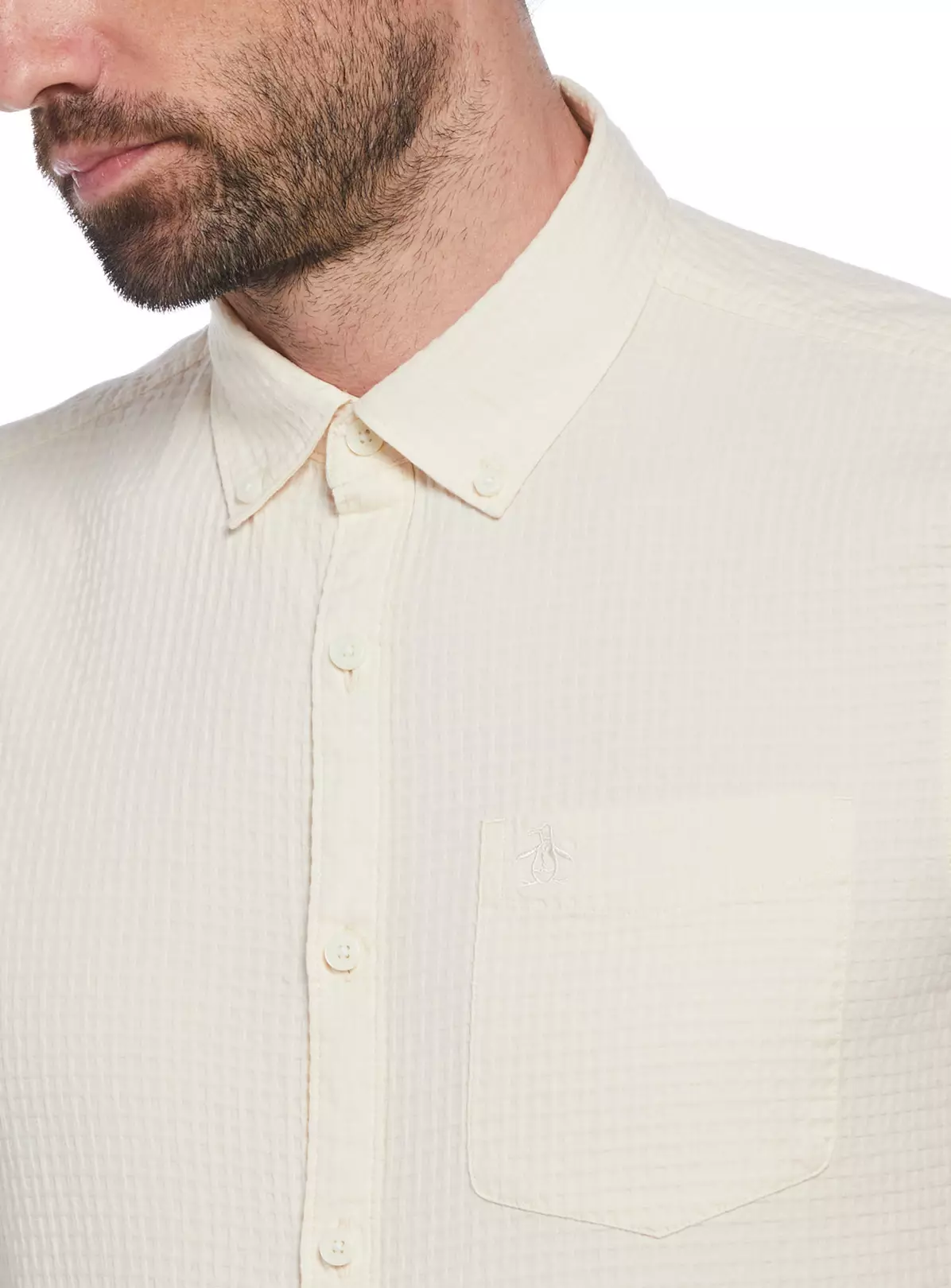 ORIGINAL PENGUIN Short Sleeve Cotton Textured Shirt L 3 ORIGINAL PENGUIN Short Sleeve Cotton Textured Shirt L