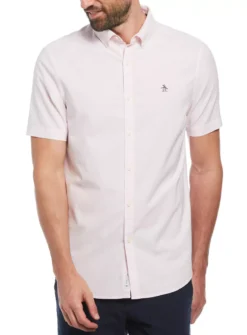 ORIGINAL PENGUIN Short Sleeve Oxford Stretch Shirt XL